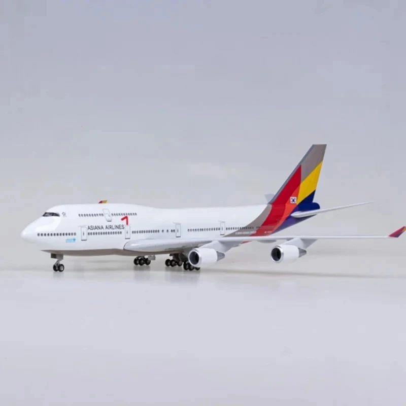 B747 Asiana Aircraft Model 47cm 1:157 Scale for Asiana Airlines Passenger Model Airplane Set Air Force Resin Collection Plane