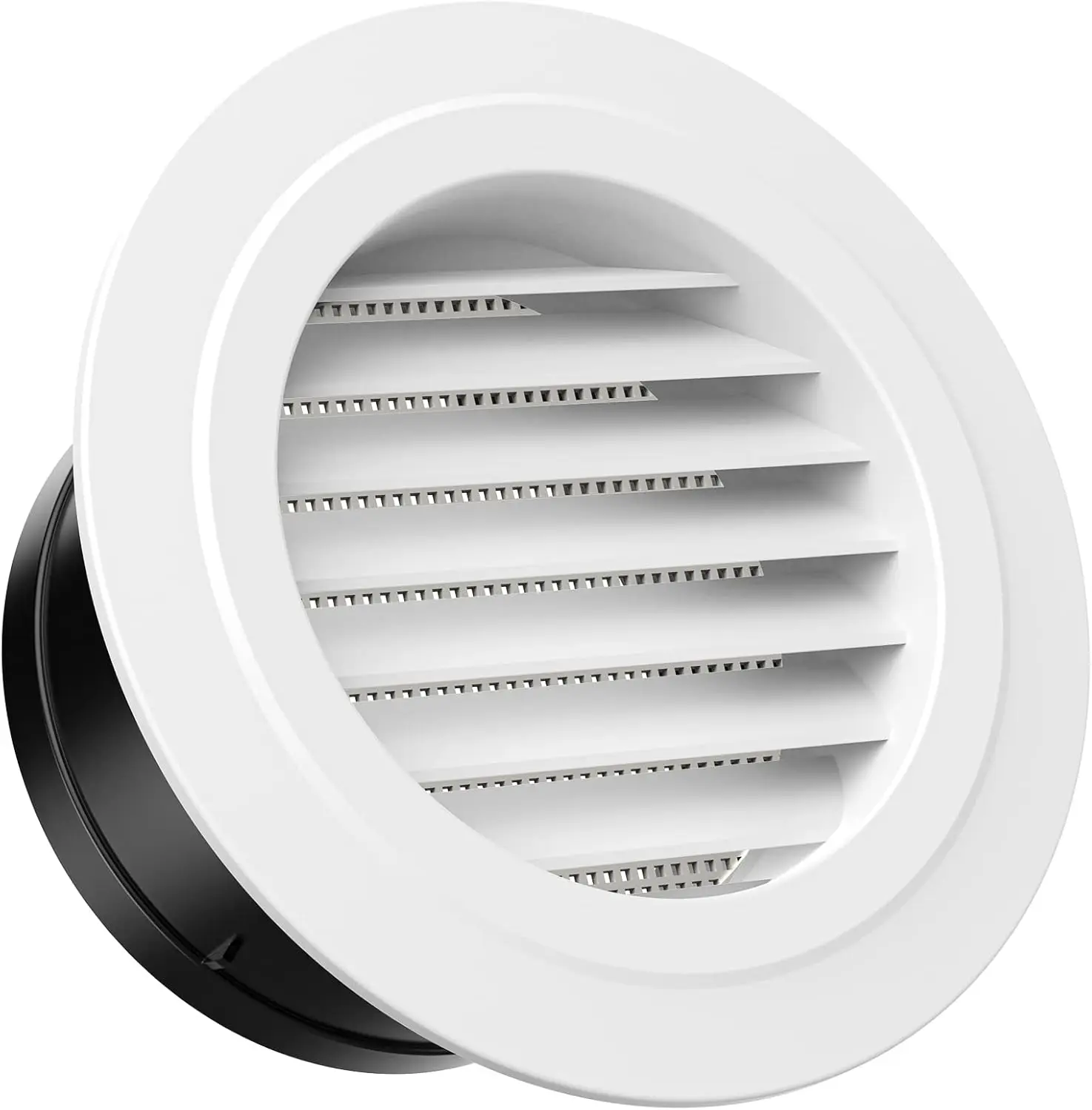 

6 Inch Round ABS Louver Vent Cover with Screen for Attic, Bathroom, Garage & Dryer Duct Ventilation (150mm, White)