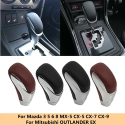 Automatic Car Leather Gearbox Handle Ball Gear Shift Knob for Mazda 3 5 6 8 for MX-5 CX-5 CX-7 CX-9 Mitsubishi OUTLANDER EX
