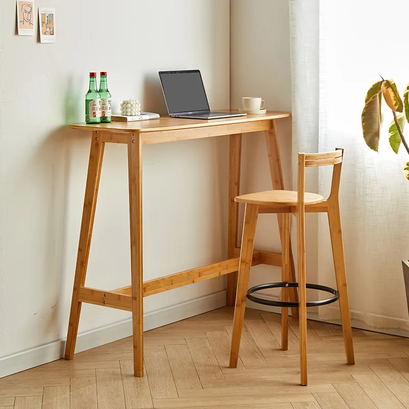 

Modern simple home bar table and chairs milk tea shop table and chairs bar front desk chair bar chair high table against