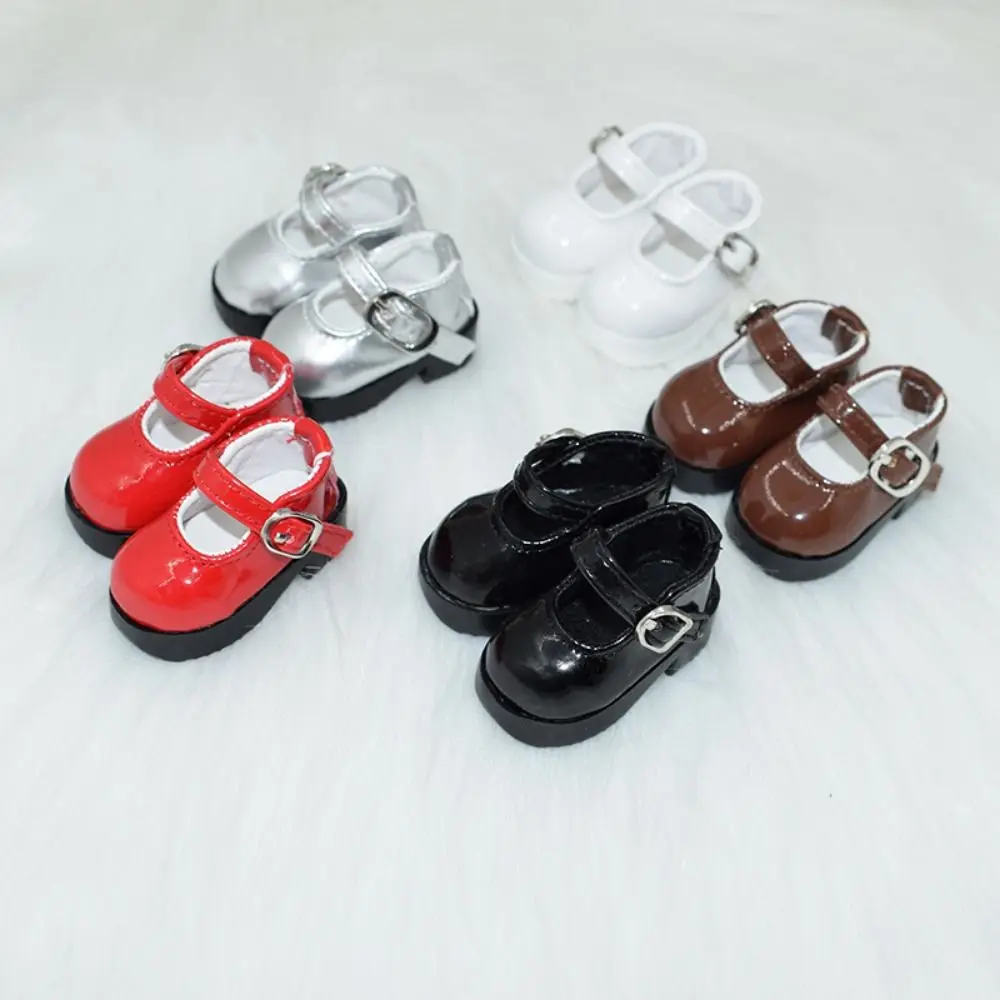 1 Pair Leather Shoes Doll Canvas Shoes Mary Jane Shoes High-top 1/6 Scale PU Leather Shoes Round Toe Casual