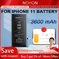 NOHON NEW Battery for Apple iPhone 5S SE SE2 6 6S 6Plus 6S Plus 7 7Plus 8 8Plus X XR XS XS Max 11 12Mini Battery Replacement