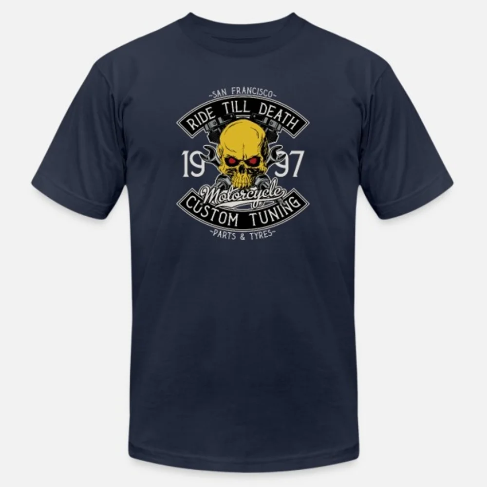 Ride Till Death Custom Tuning Vintage Garage Motorcycle T-Shirt 100% Cotton O-Neck Short Sleeve Summer Casual Mens T-shirt