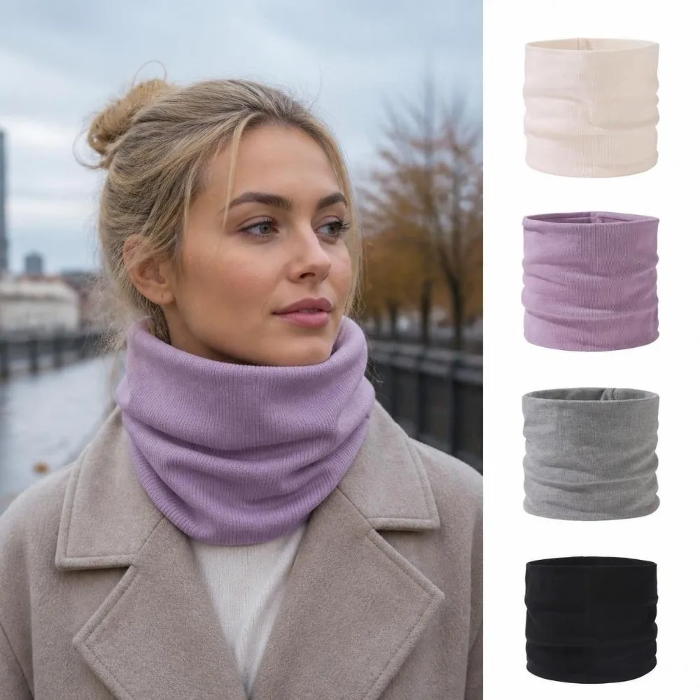 Fashion Elastic Neck Warmer Gaiter Stretch Wind-Resistant Windproof Neck Warmer Tencel Double Layer Neck Gaiter Autumn Winter