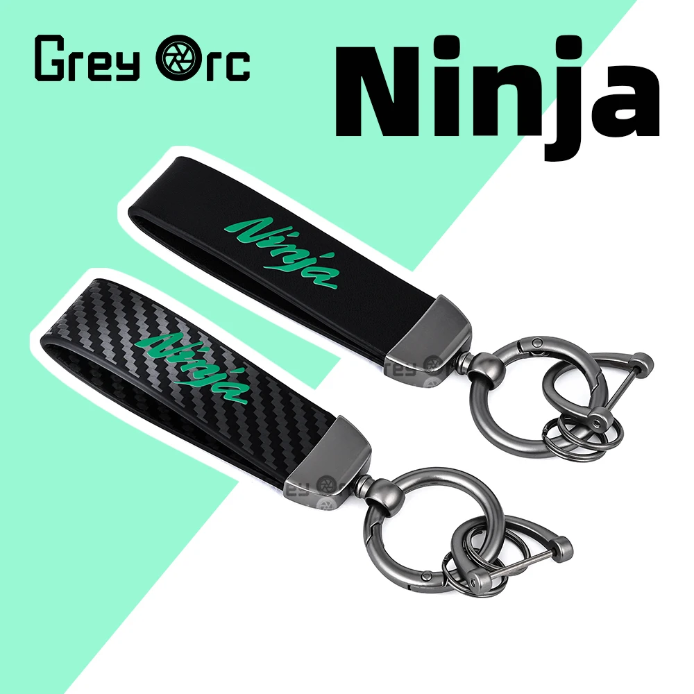 Motorcycle Keychain Personalized Leather Key Chain Splicing Waist Hanging Key Ring For KWASAKI NINJA 250 300 ZX10R ZX12R ZX14R