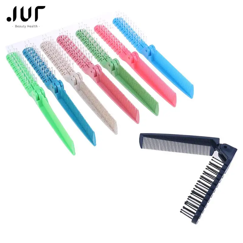 

Women Travel Portable DIY Hair Beauty Plastic Comb Massage Brush Double Headed Toothed Foldable Hair Comb Hairdressing Tools