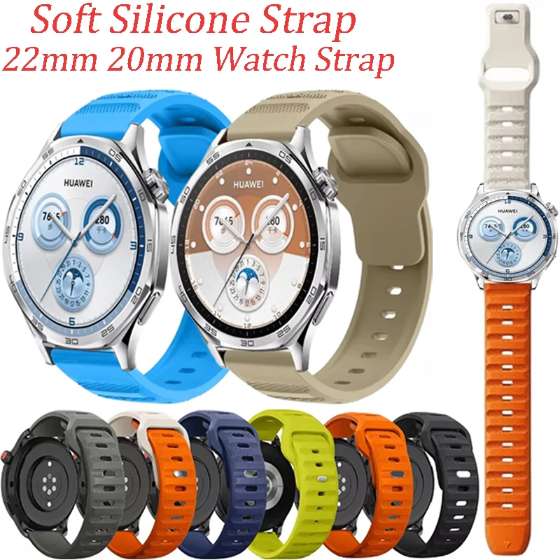 Soft Silicone Strap For Huawei Watch GT5 Pro GT4-3 46mm Sports Bracelet Band For Huawei Watch 4/3 Accessories Belt For 22mm 20mm