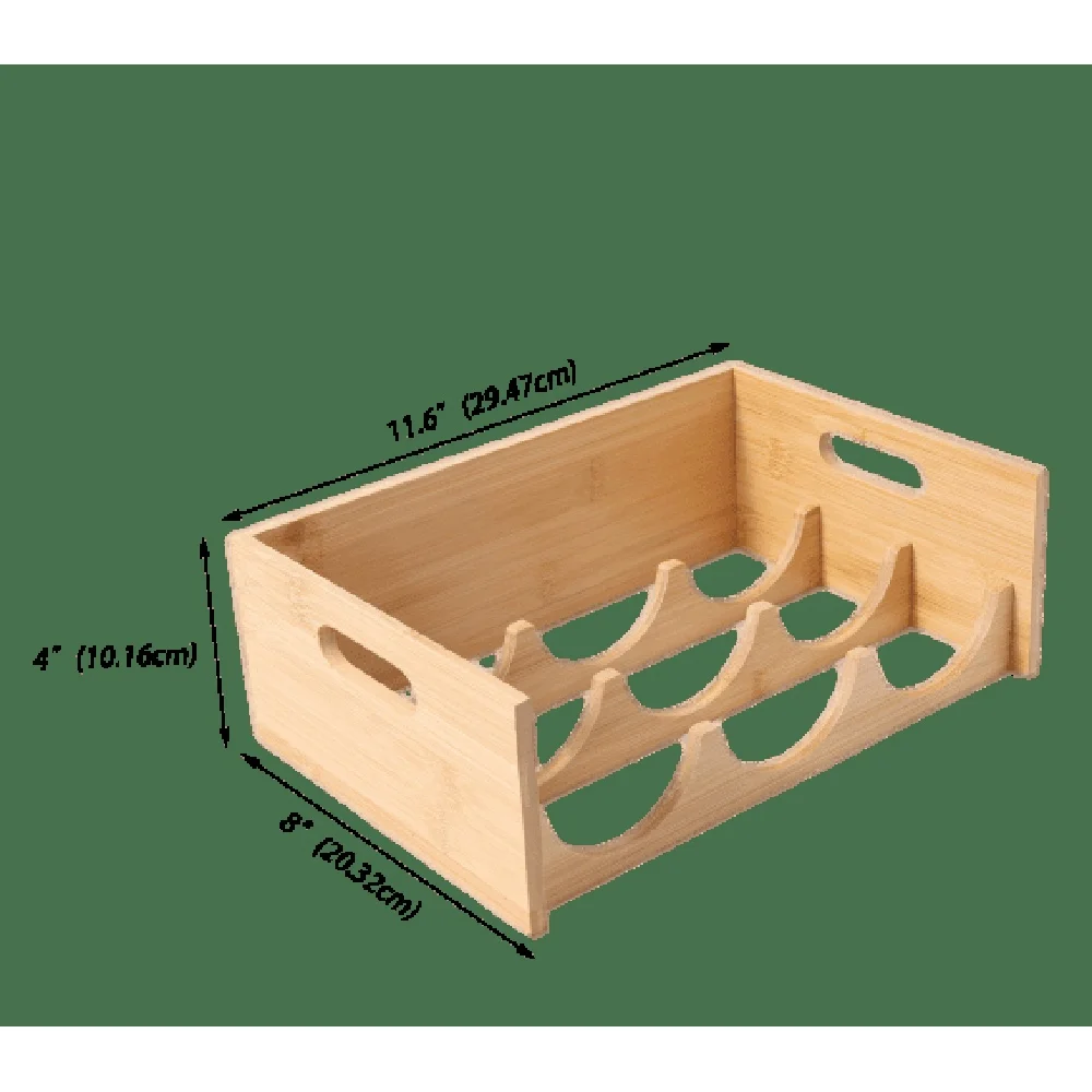 حامل أكواب من الخيزران منظم رف تخزين المطبخ مع ثلاث طبقات زجاجات طبيعية صديقة للبيئة أكواب حامل نظارات مانع للانزلاق #4