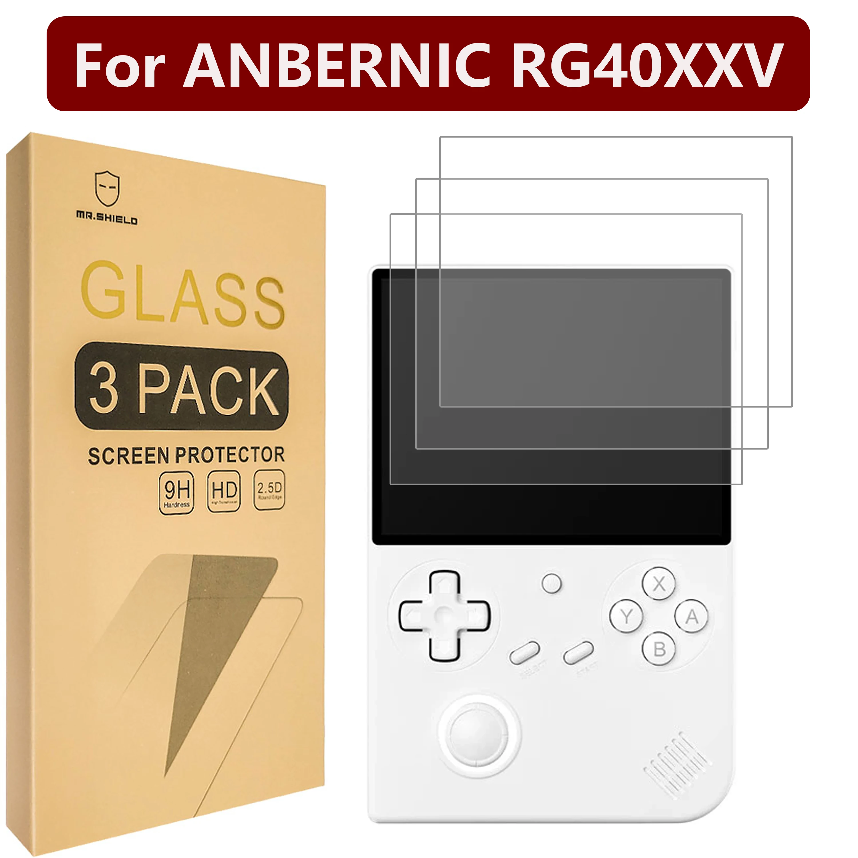 

Mr.Shield Screen Protector compatible with ANBERNIC RG40XXV [Tempered Glass] [3-PACK] [Japan Glass with 9H Hardness]