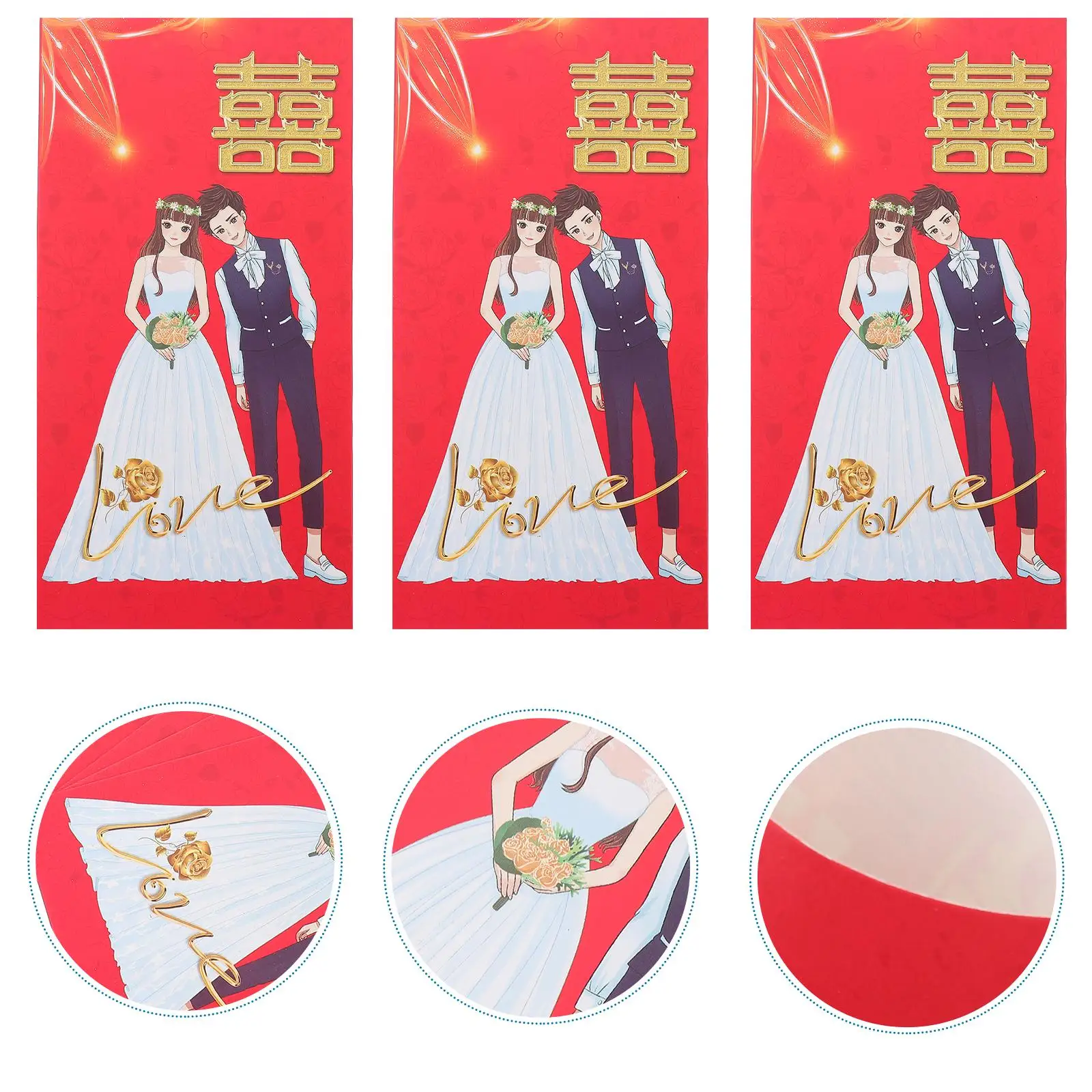 30 Pcs Wedding Red Envelope Envelopes Packet Packets Chinese for Gift Card Paper Money Cash