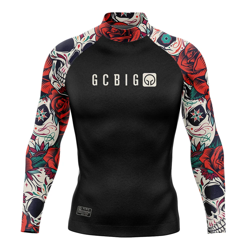Men Swimsuit Swimming T-shirt Beach UV Protection Swimwear Rash Guard Summers Long Sleeve Surfing Diving Swimsuit Surf Rashguard