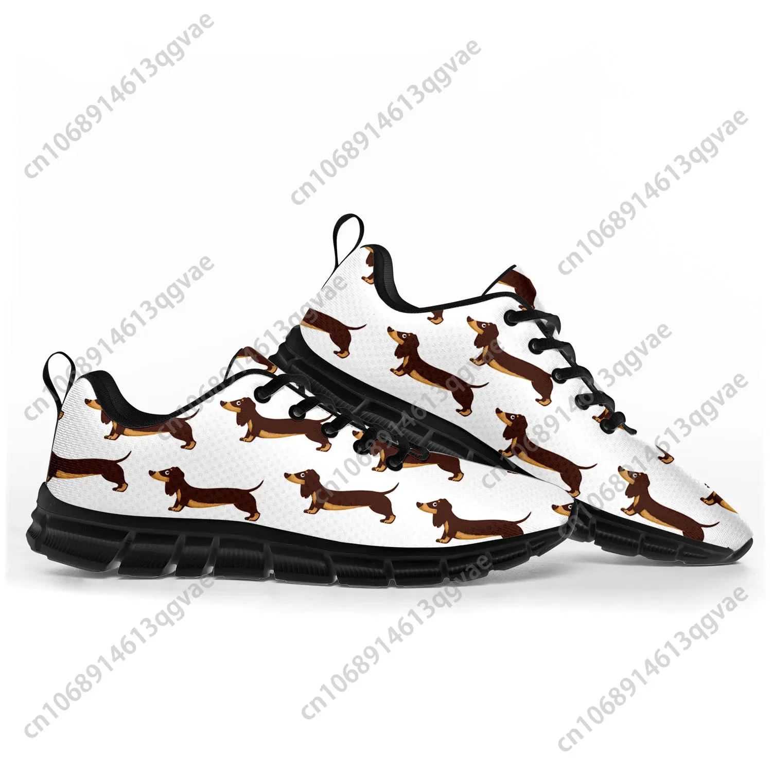 Cute Dachshund Pet Dog Sports Shoes Mens Womens Teenager Kids Children Sneakers Casual Custom High Quality Couple Shoes Black