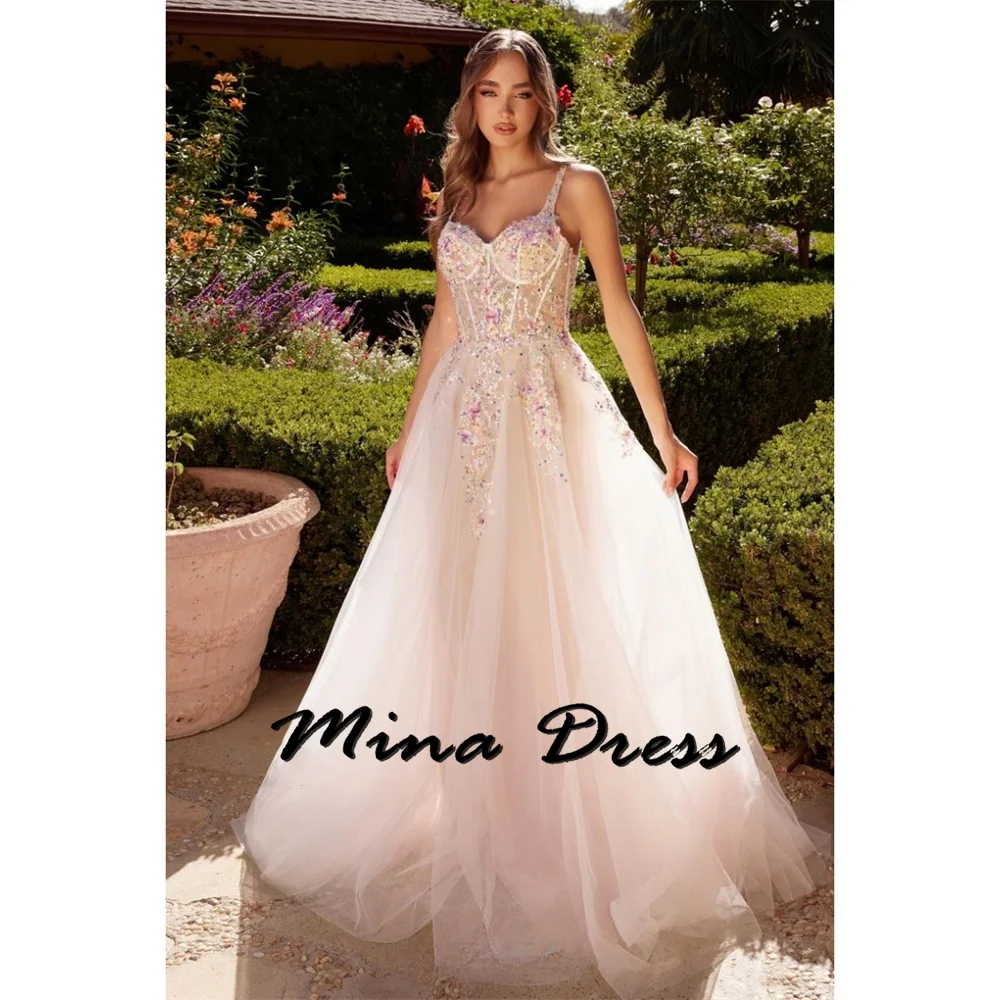 

Mina Customized Flower Shoulder Strap Evening Dresses Woman Elegant Party Dresses for Women 2024 Backless Sleeveless Embroidery