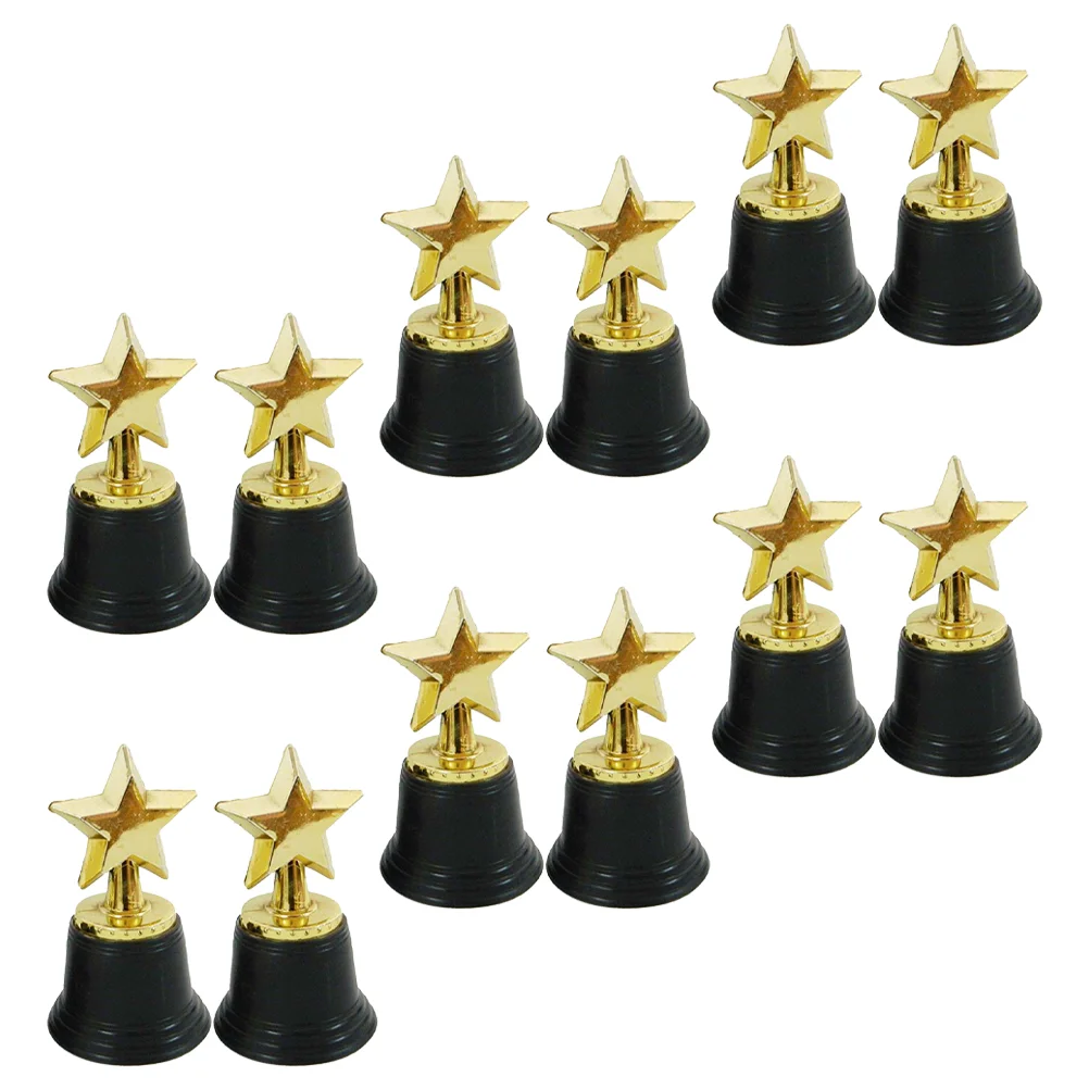 12 Pcs Star Trophy Exquisite Sports Football Accessories Plastic Prize Kids Delicate Shape Compact Award Supplies