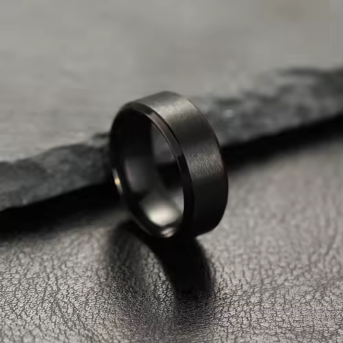Fashion Charm Jewelry Ring for Men Women Stainless Steel Black Rings Wedding Engagement High Quality Matte Male Accessory - Image 2