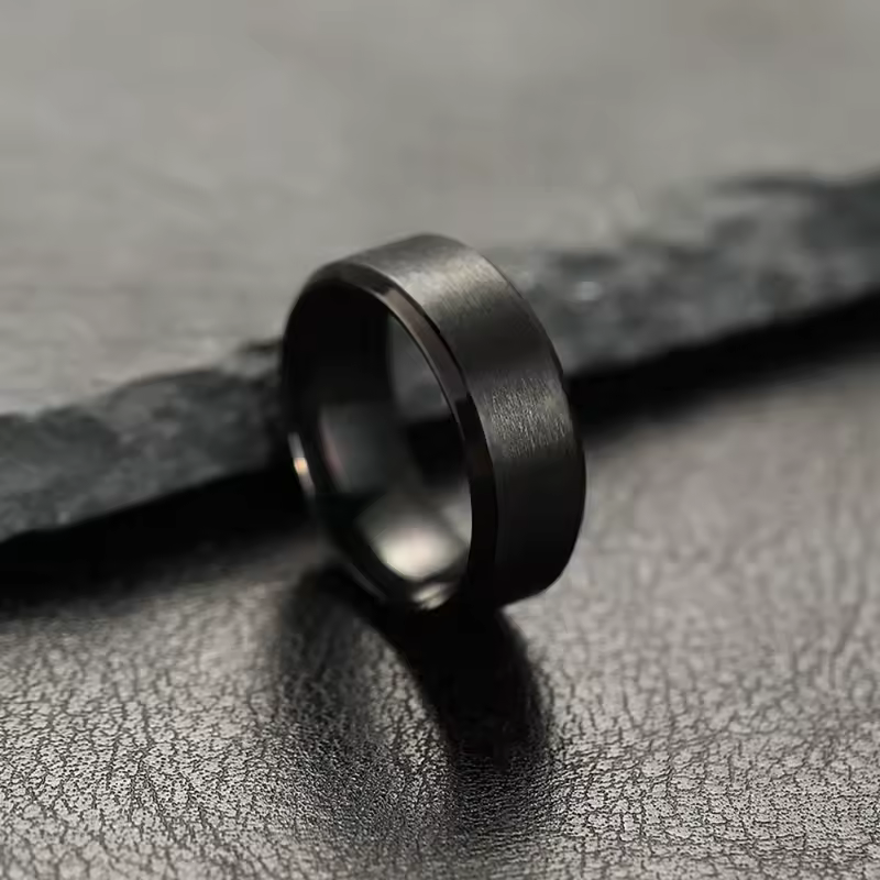 Fashion Charm Jewelry Ring for Men Women Stainless Steel Black Rings Wedding Engagement High Quality Matte Male Accessory - Image 2