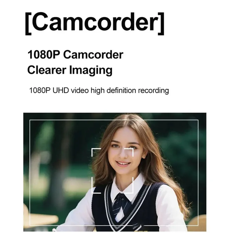 【Exclusive!】LED Fill Light Mini Camera HD 1080P 0.96 Inch Screen Indoor Home Outdoor Sports Video Recorder Retro Style