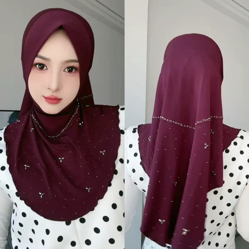 Copricapo musulmano ad alta elasticità Sciarpe grandi istantanee Hijab