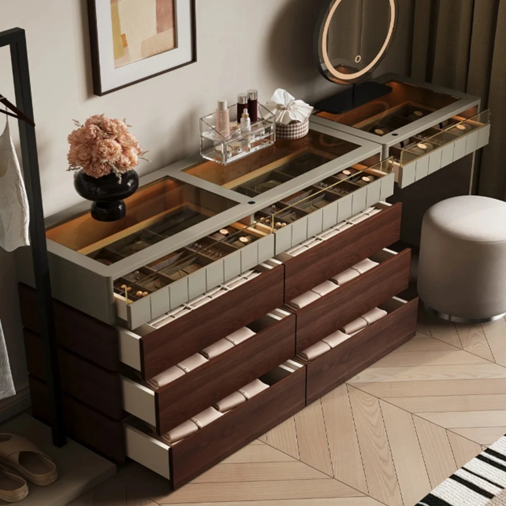 Classic Retro  Design with Elegant Details showcase Exquisitely Crafted Stylish and Versatile Jewelry Cabinet