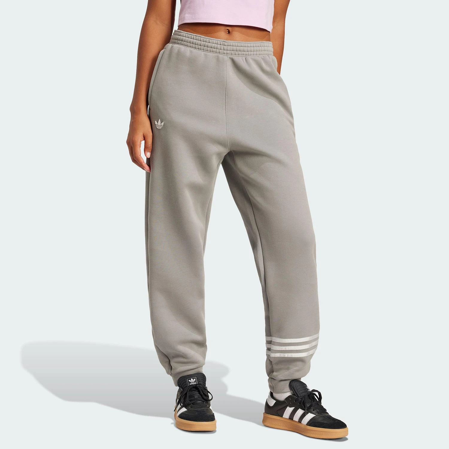 

Adidas Originals Authentic Trefoil Ladies Loose Casual Three Stripe Trousers JI8504