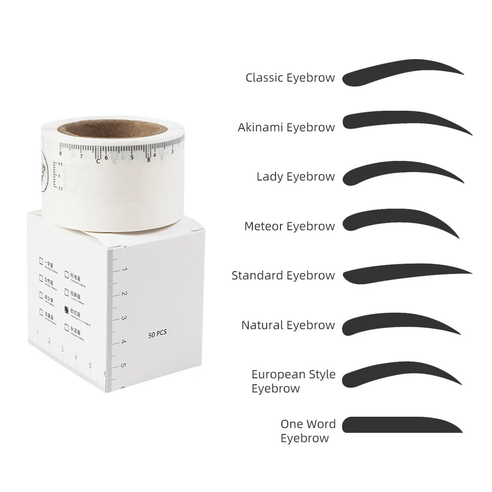 

50PCS high-quality measurement eyebrow stick embroidery disposable eyebrow measuring ruler eyebrow pattern graduation ruler