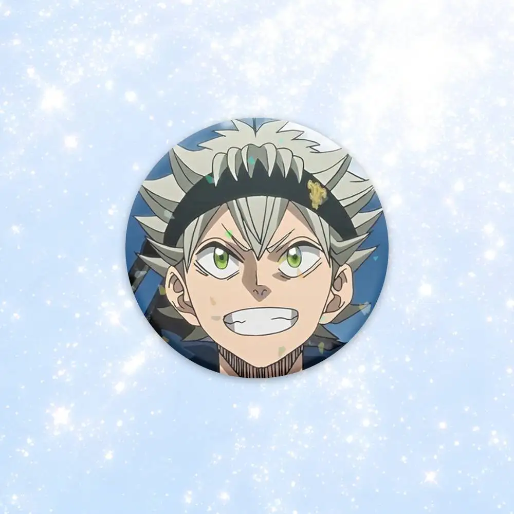 B-Black Clover Asta Anime Button Pins Backpack Clothing Decor Brooch Badge Jewelry Gifts for Kids view 4