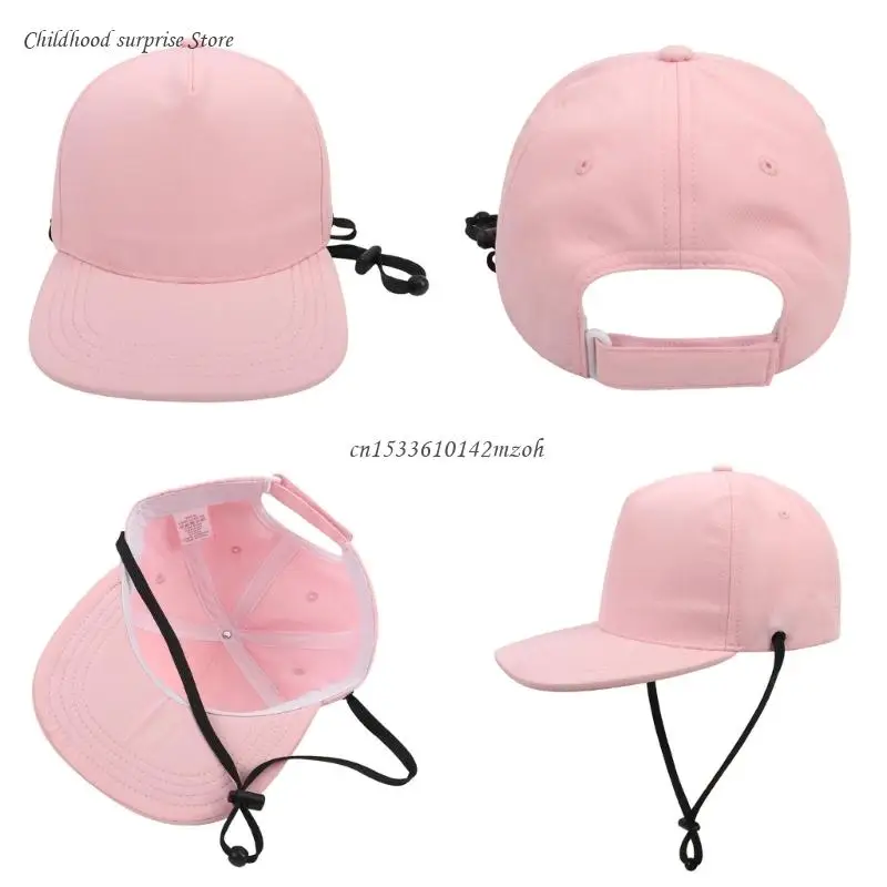 3-10T Kinder Winddicht Solide Sonnenhut Reise Baseball Caps mit Seil Kinn Schnur Dropship