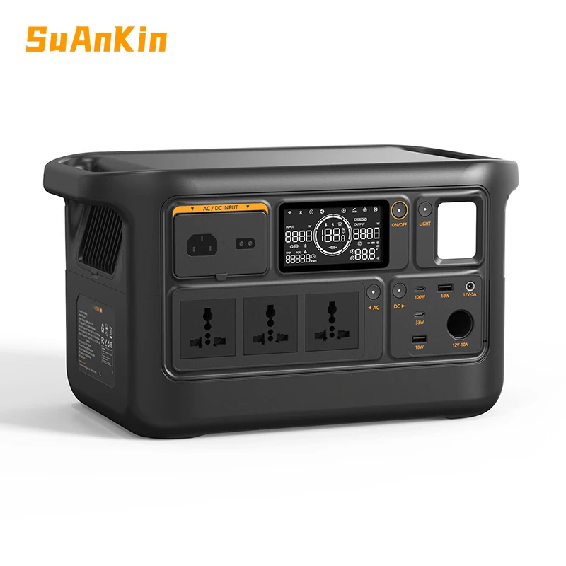 Portable 1500W Power Solar Generator 110V 220V LiFePO4 Battery Power Station For Home Backup Power Outage Emergency