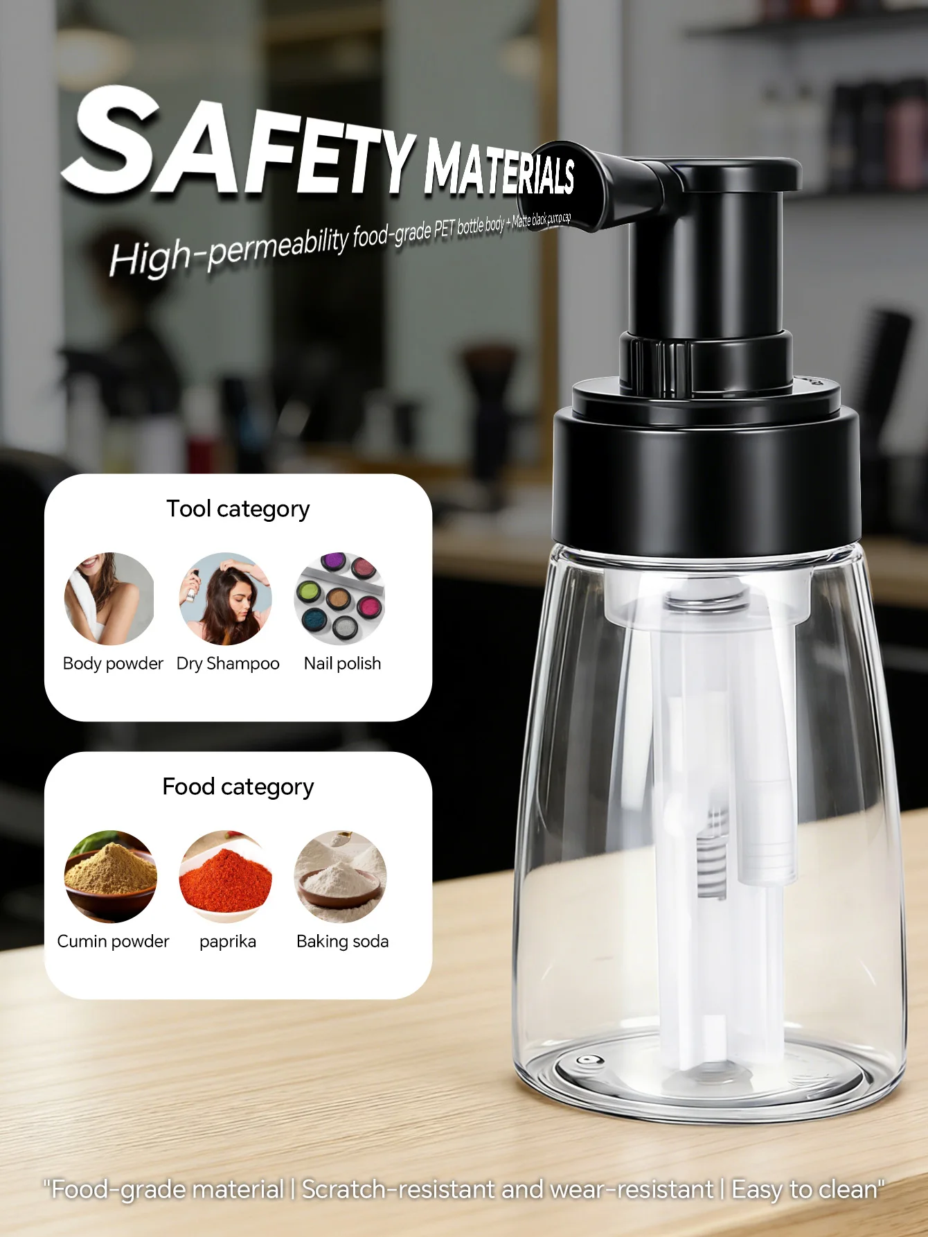 180ML Plastic Barber Powder Duster Bottle Refillable Haircut Neck Cleaner Talcum Spray Applicator Portable Salon Tool