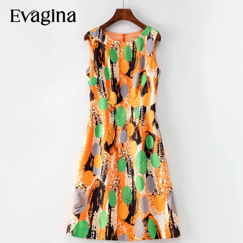 

Evagina Fashion French Print Exquisite Mini dress 2023 Spring Summer New Women's Sleeveless Holiday Elegant Dresses