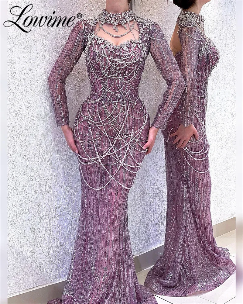 

Arabic Aso Ebi Crystals Tassel Wedding Party Dresses Evening Formal Prom Birthday Engagement Gowns Dresses Robe De Soiree 2024