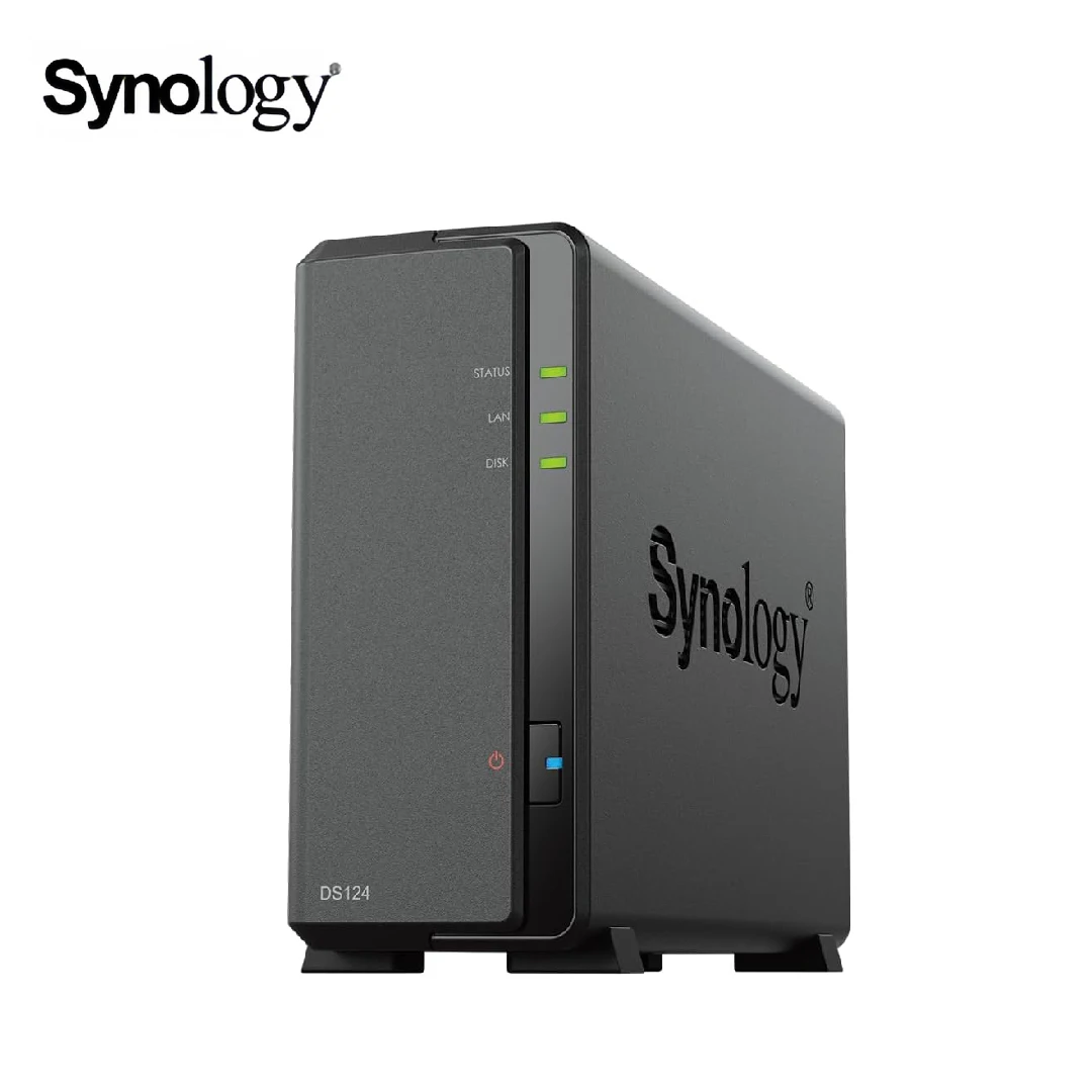 Original DS124 1-Bay DiskStation Synology NAS/Storage Server Desktop Ethernet LAN Black RTD1619 (Diskless)