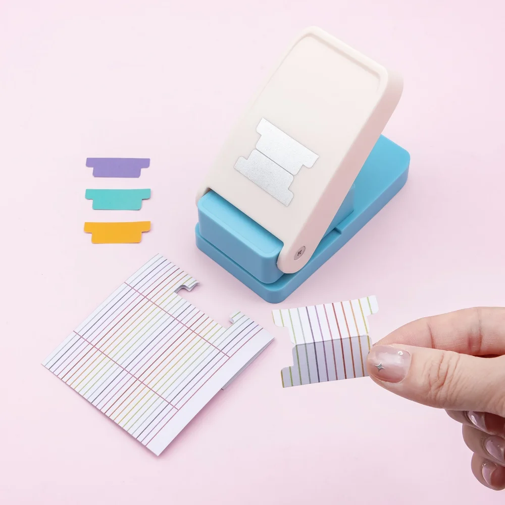 Tab Punch Loose-leaf Separator Label Punch Self-made Index Label for DIY Bookmark Notepad Index Classification File Data Divider
