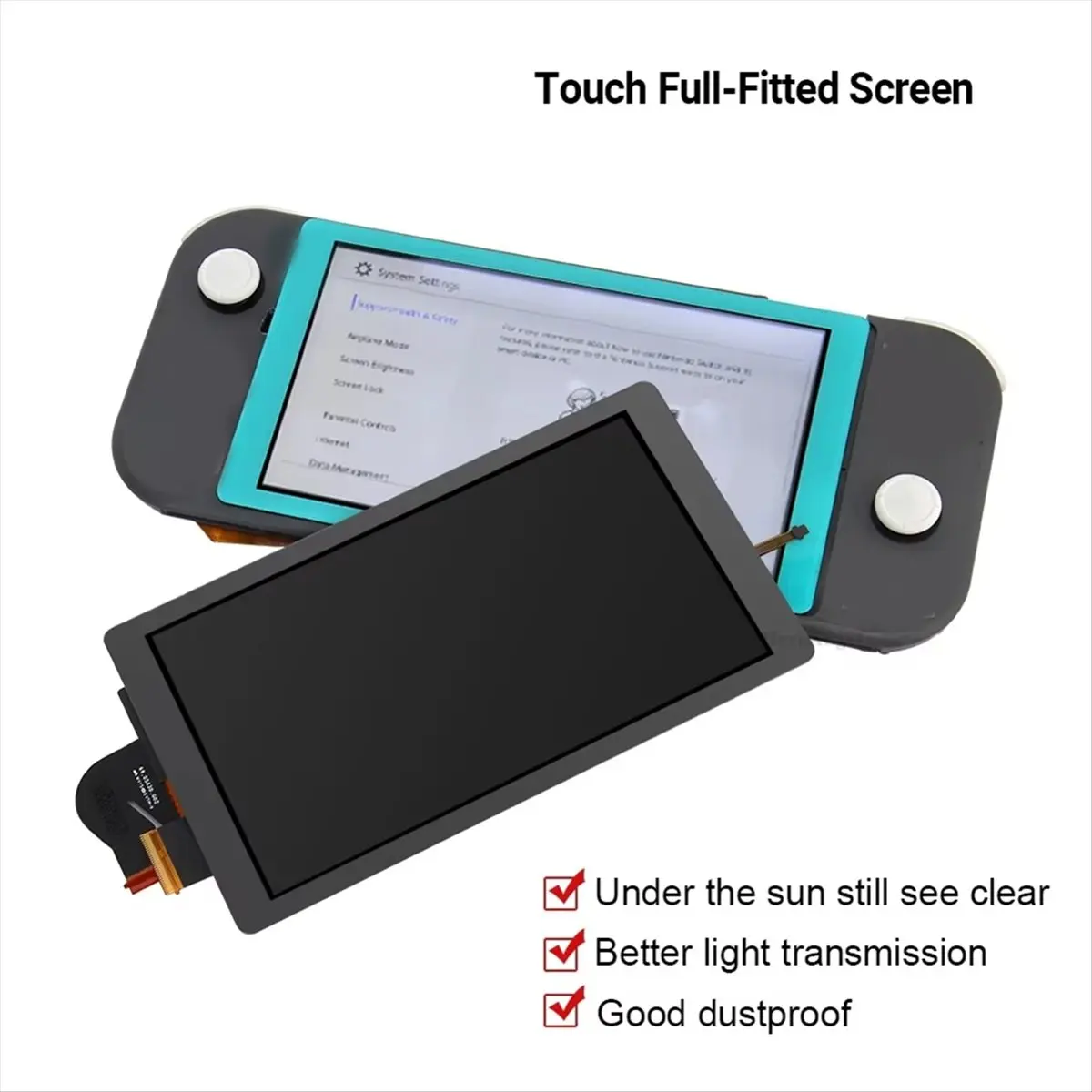 Replacement For Switch Lite Console LCD Display+Touch Screen Full Screen Assembly Digitizer Replacement NS Lite