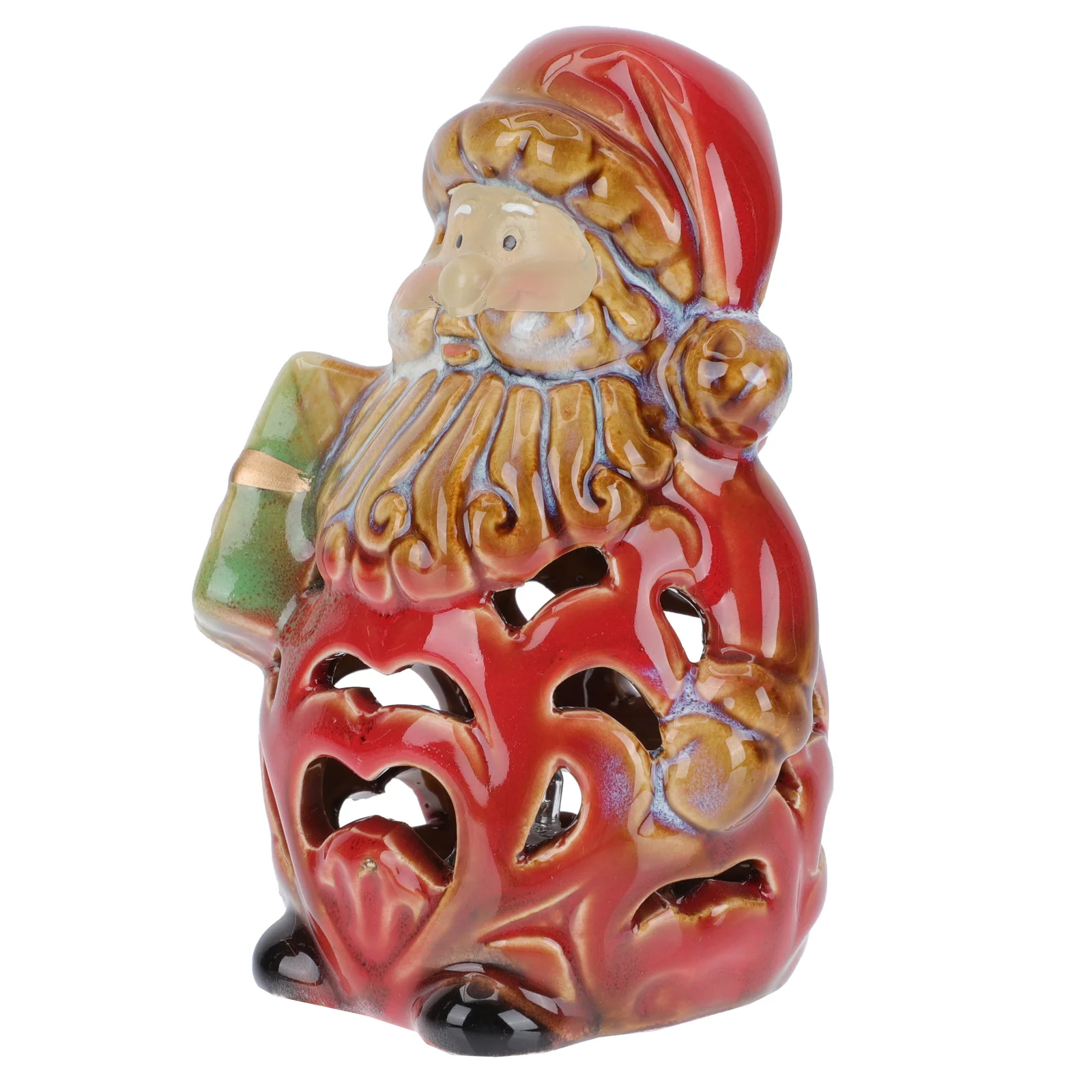 

Elderly Snowman Lampshade Xmas Decor Festival Adornment Ceramic Craft Christmas Scene Luminous Compact Practical Safe