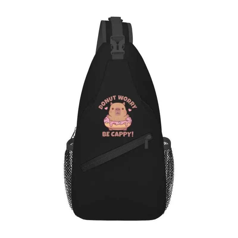

Custom Funny Donut Capybara Sling Bags Men Fashion Shoulder Chest Crossbody Backpack Traveling Daypack