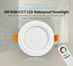 MIBOXER FUT063 6W RGB + wtc wodoodporna LED typu Downlight światło punktowe lampy AC85-265V aplikacji kompatybilny z WiFi 2.4G 4 strefy bezprzewodowy pilot zdalnego