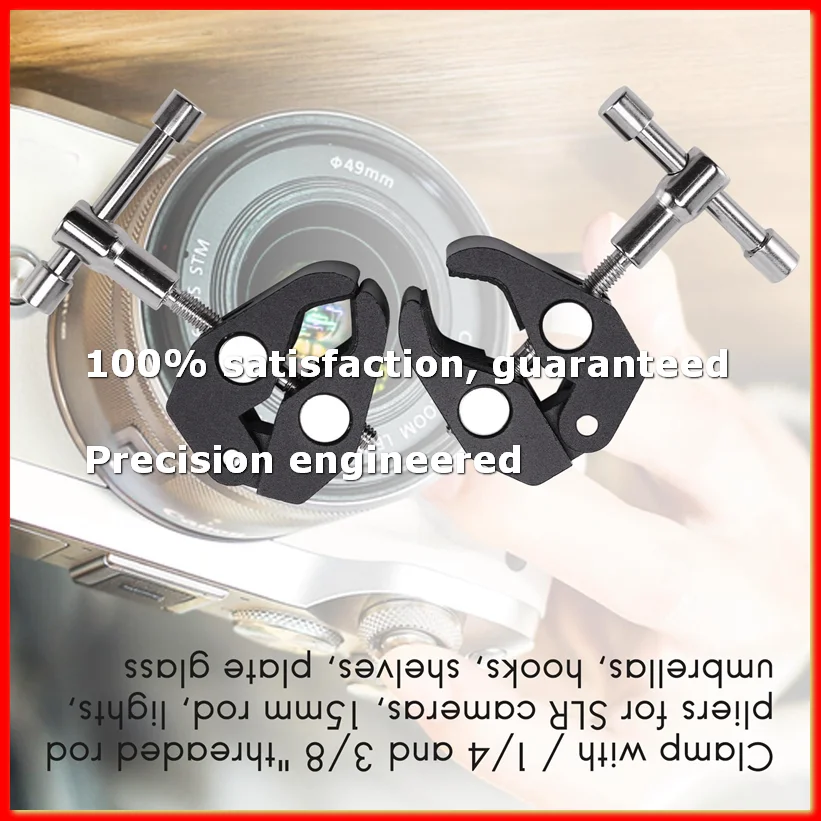 2Pack Super Clamp Crab Clamp Photography with / 45661 and 45724 inch Thread Rod Clamp-A22U