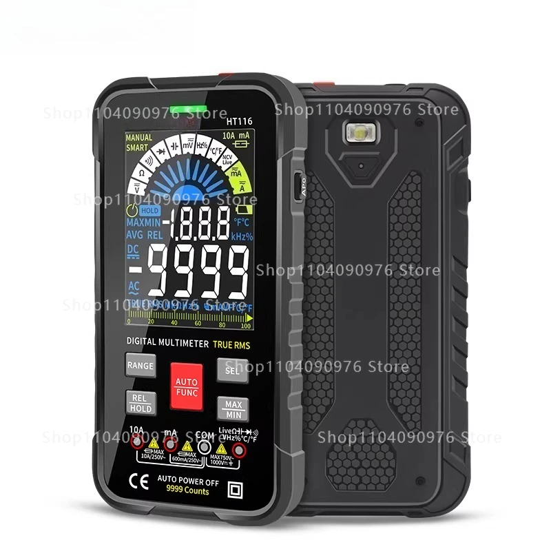 HT116 Precision Digital Smart Multimeter 9999 Counts True-RMS Multimetro with Color Screen LCD
