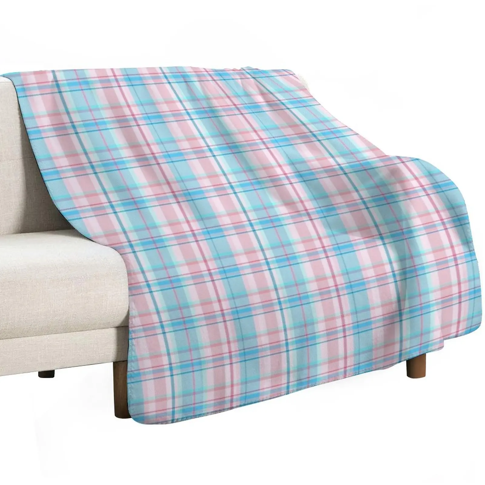 Trans Pride Tartan Throw Blanket Blankets For Sofas Designers Beautifuls Tourist Shaggy Blankets For Bed Blankets