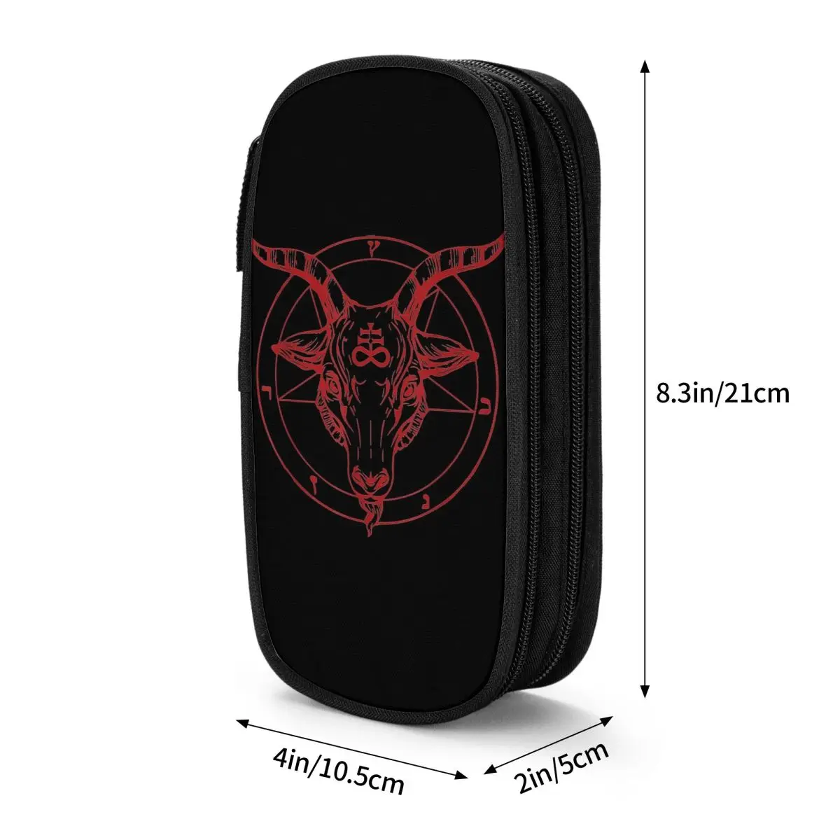 Imagem -04 - Baphomet Satânico Cabra Lápis Cases Grande Capacidade Caneta Bolsas Caixa de Caneta Bolsa de Lápis para Meninos Meninas Estudantes Papelaria Escola Escritório