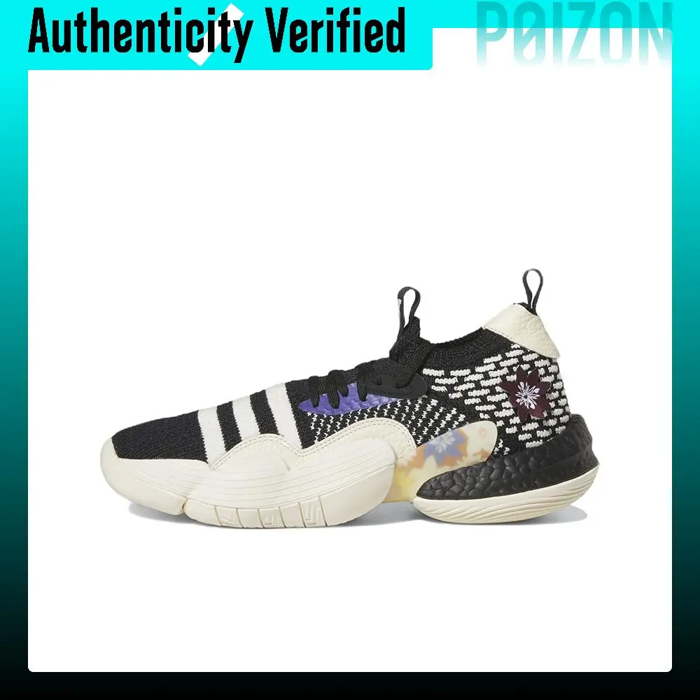 Adidas Trae Young 2.0 Comfortable And Trendy Wear resistant And Lightweight Low top Basketball Shoes Unisex Black White IG2590