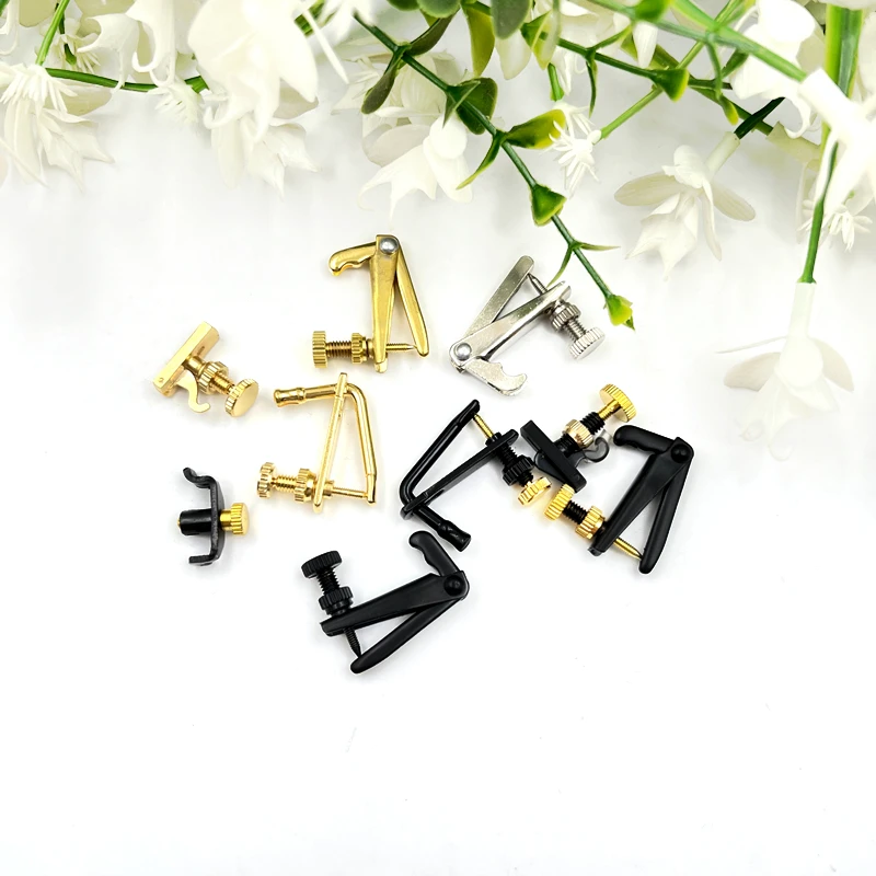 4pcs Violin Fiddler Fine Tuners Spinner Adjuster Strings Hooks 4/4 3/4 1/2 1/4 1/8 Black/ Golden/Silver/ Hill-style,violin parts