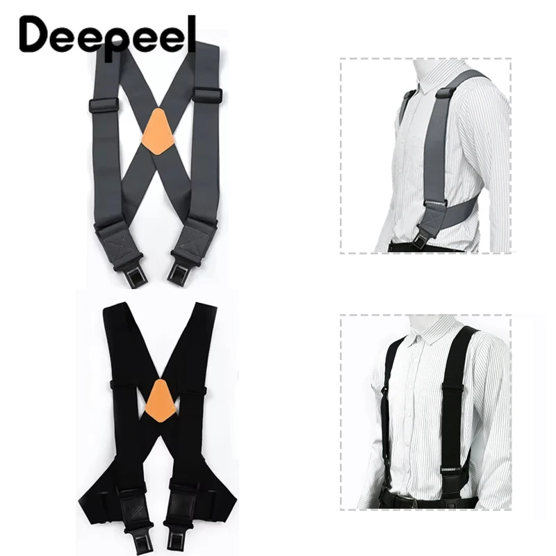 1Pc Deepeel Adult Mens Suspenders 5cm Wide Elastic Braces Harness Man X-Type Adjust Strap Jockstrap Pants Suspender Accessories