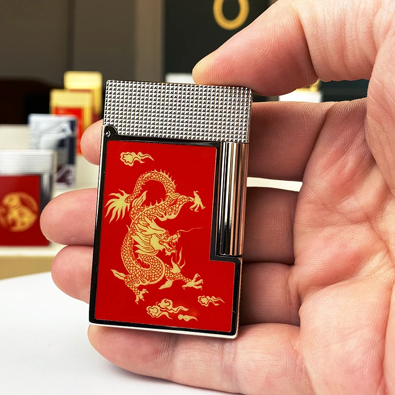 

New commemorative edition single and double flame luxury lighter Ping Sound natural paint cigarette smoking butane lighter 11275
