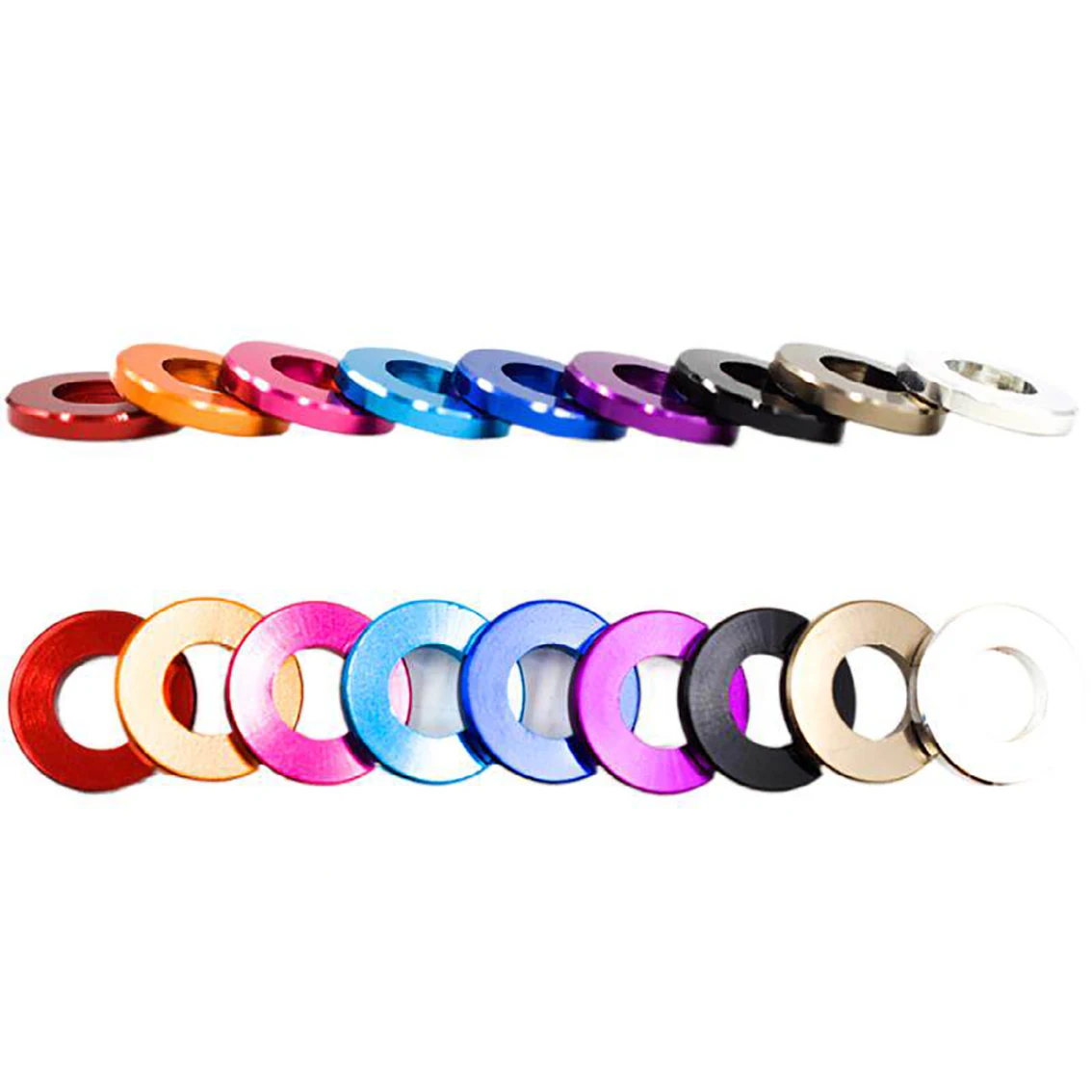 Aluminum Flat Gasket M3 M4 M5 M6 M8 Anodized Corlorful Seal Plain Spacer Washers Ring for RC part Thickness 1.5/2mm