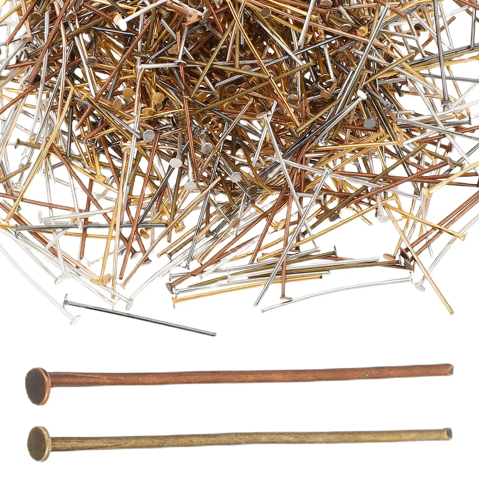 1000Pcs Small Chandelier Connectors Silver Copper Clip Pins 1.18 Inch Secure Crystal Prism Fastening Repair Parts for Luxury