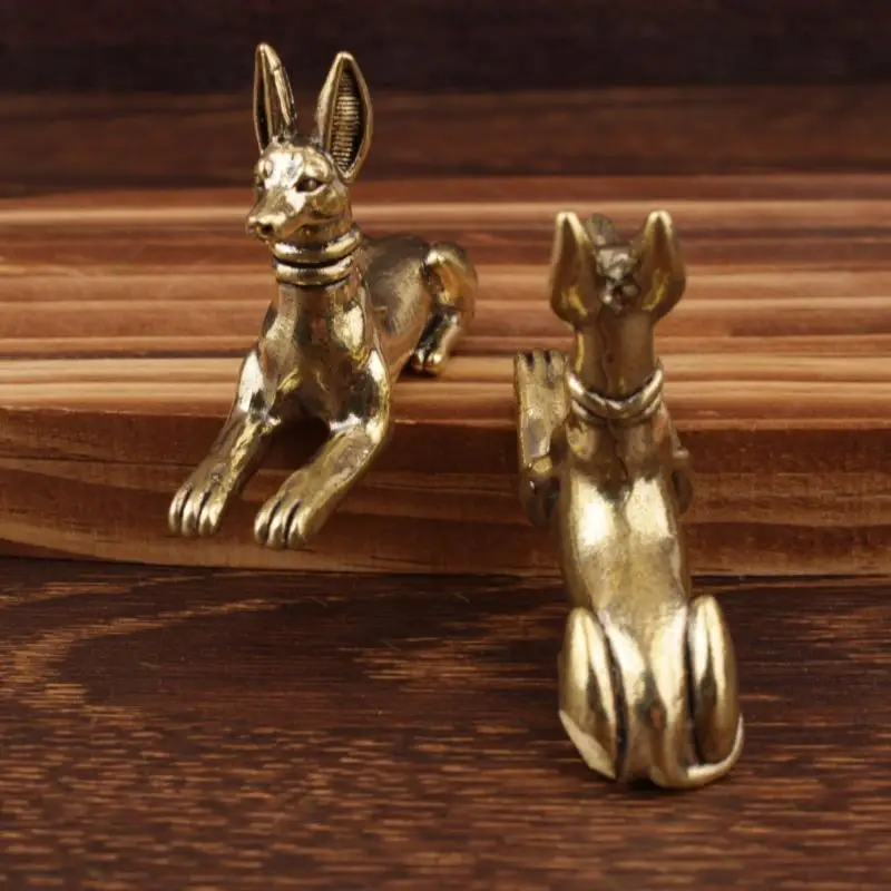 Brass Egyptian Pharaoh Hound Figurine Retro Handmade Copper Dog Statue for Boho Home Decor Pet Enthusiast Collection Gift