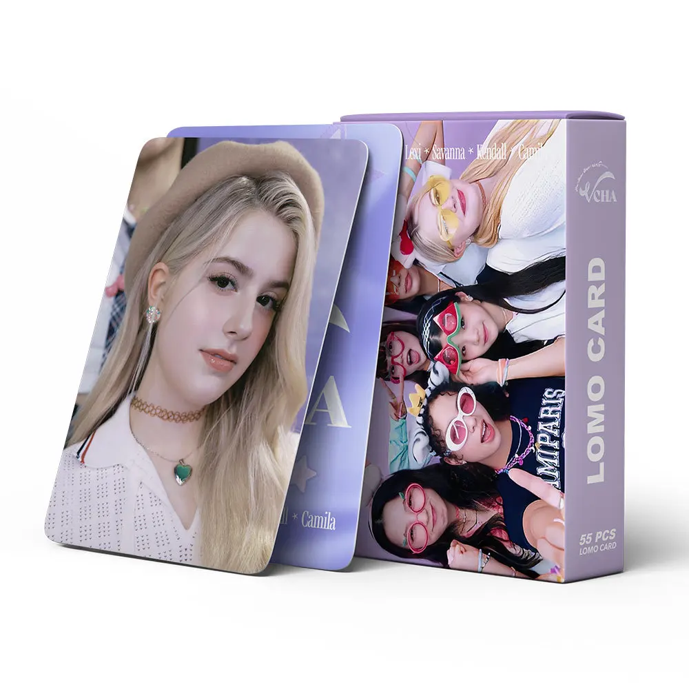 55PCS KPOP VCHA Photo Photocard Lexi KG Camila Savanna Kendall Kaylee Boxed Postcards Double-Sided Lomo Cards Fans Collection