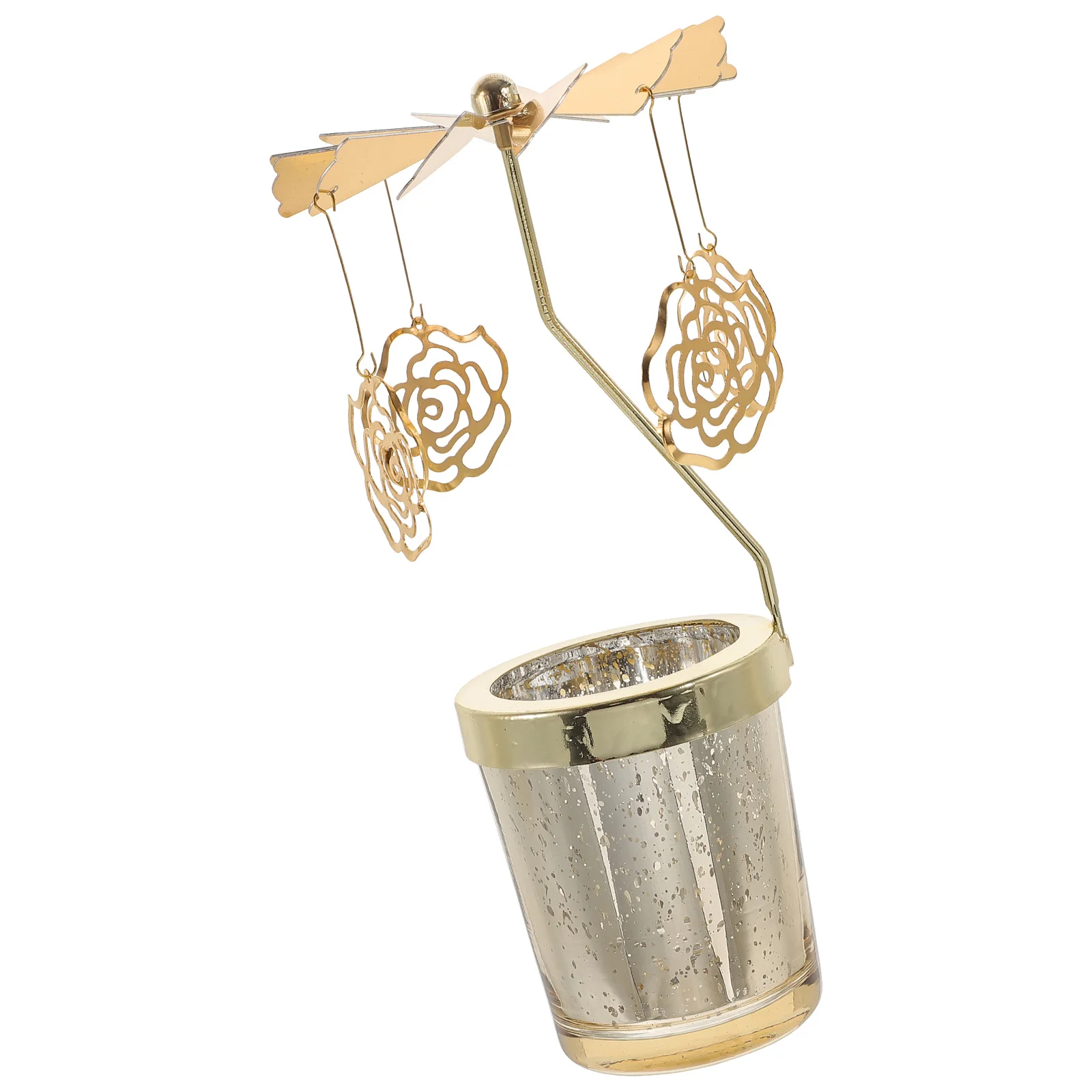 

Rotatable Desktop Holder Metal Candlestick Tabletop Party Decoration Xmas Winter Holiday Candleholders Containers